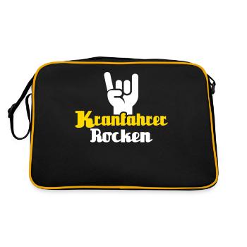 Kranführer Sprüche Kranfahrer Spruch - Retro Tasche - Schwarz/Gold - Hinten