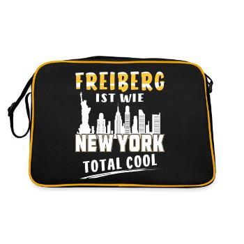FREIBERG IST WIE NEW YORK - Retro Tasche - Schwarz/Gold - Hinten
