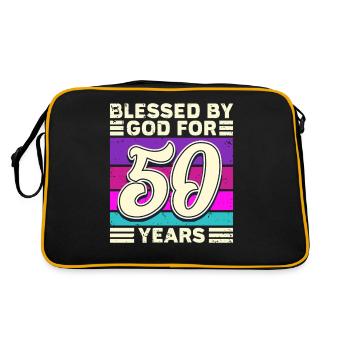 50 Anniversaire Femmes Cadeau Mère Grand-mère - Sac Retro - noir/or - Dos