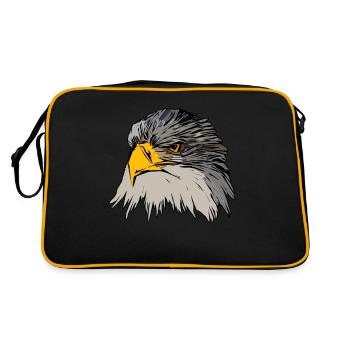Bird of Prey Animal Eagle motif with bird motif - Retro Bag - black/gold - Back
