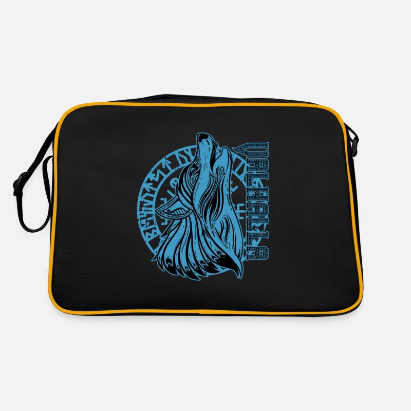 Valhalla Wolf Odin Runen Nordischer Kompass Retro Tasche