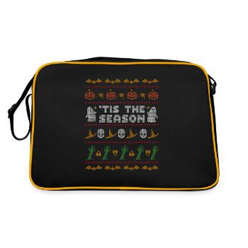 Tis The Season, Ugly Christmas Sweater Halloween - Retro Bag - black/gold - Back