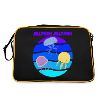 Jellyfish Sea Underwater Ocean Animals Fish - Retro Bag - black/gold - Back