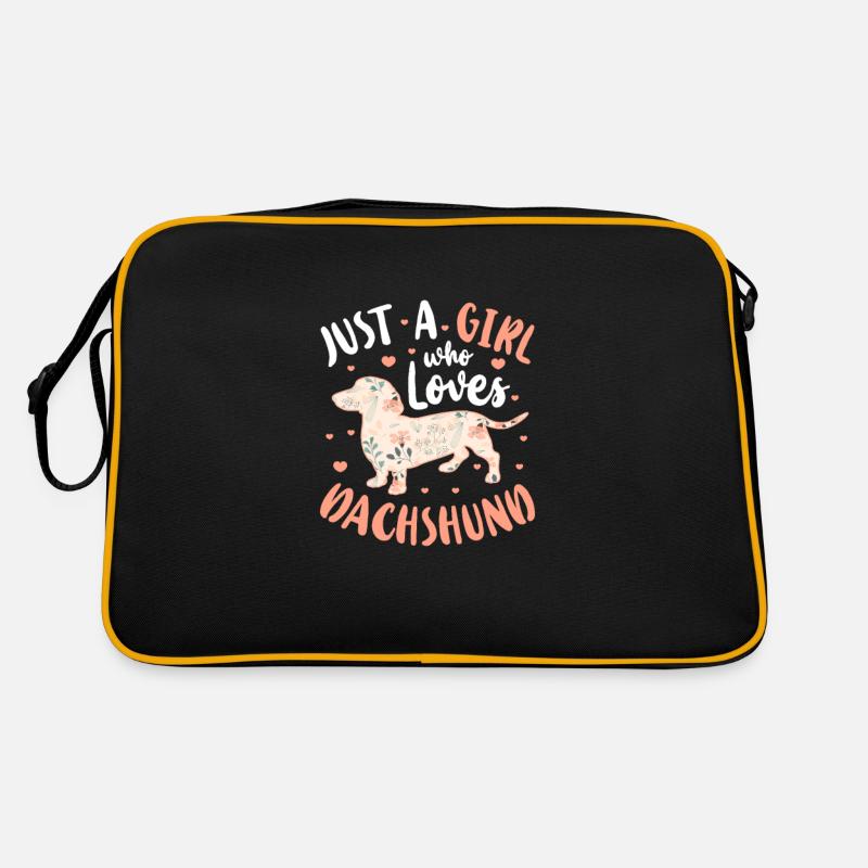 Dackel Hund Hunde Dachshund Teckel Geschenk Retro Tasche