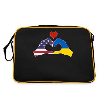 L’Amérique soutient l’Ukraine Love Heart - Sac Retro - noir/or - Dos