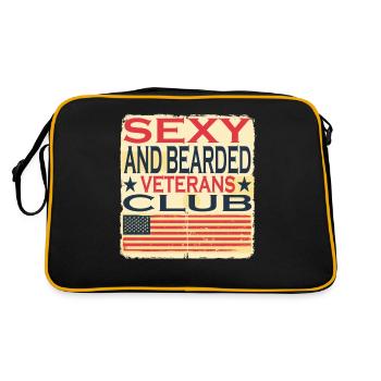 Sexy et barbu Veterans Club Citation Drapeau américain - Sac Retro - noir/or - Dos