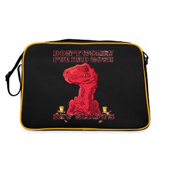 Keine Sorge, ich habe beide Impfungen hinter mir - Retro Tasche - Schwarz/Gold - Hinten