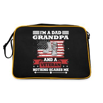 Je suis un papa grand-père et un vétéran - Sac Retro - noir/or - Dos