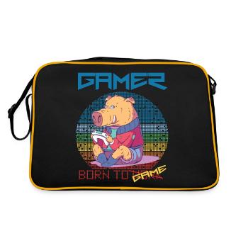 Jeux vidéo amusants de joueur nés pour jouer au jeu rétro - Sac Retro - noir/or - Dos