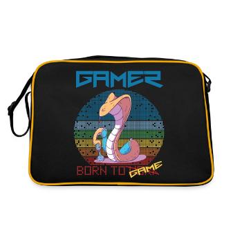 Jeux vidéo Drôle de joueur de serpent né pour le jeu rétro - Sac Retro - noir/or - Dos