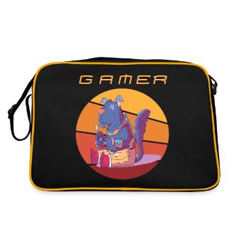 Funny Gamer Retro Games Video Games Vintage Consol - Retro Tasche - Schwarz/Gold - Hinten