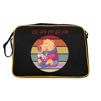 Funny Video Games Retro Console Games and Gamer Ga - Retro Bag - black/gold - Back