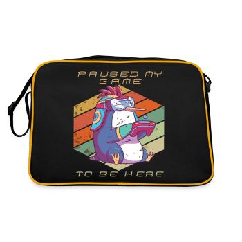 Video Games Gamer Paused My Game Retro Gaming Peng - Retro Bag - black/gold - Back