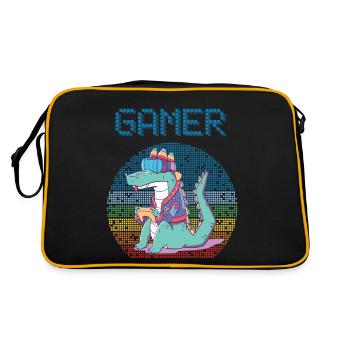 Gamer Jeux vidéo rétro Jeux vintage Funny Croco - Sac Retro - noir/or - Dos