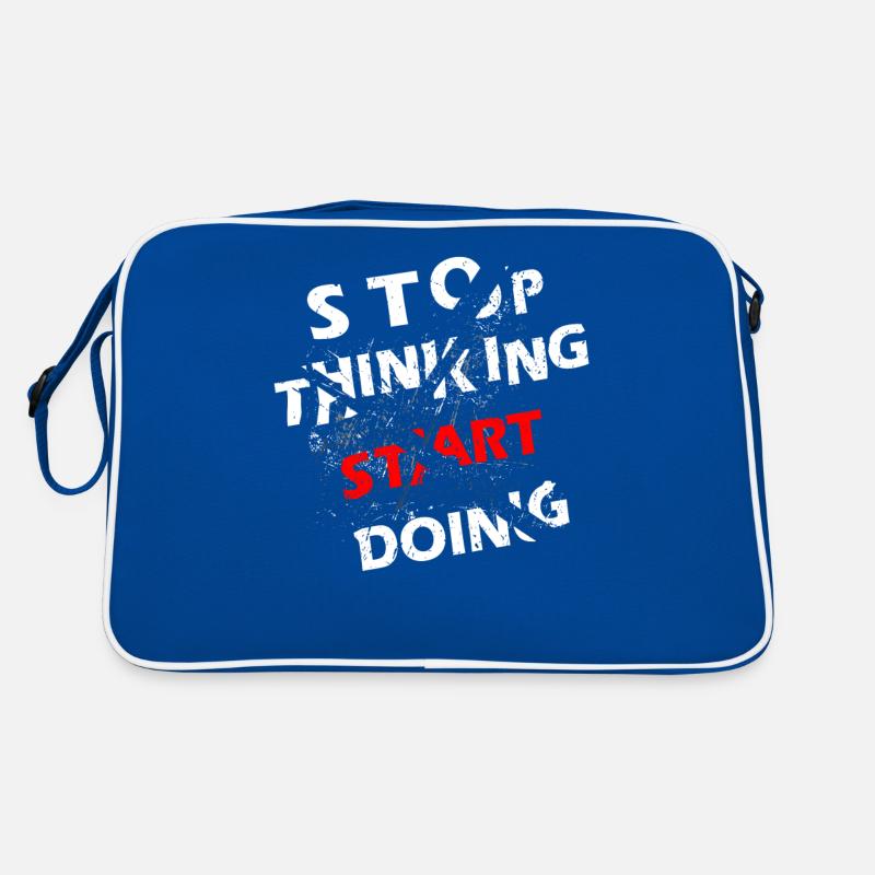 Stop Thinking, Start Quote Gift Work Retro Bag