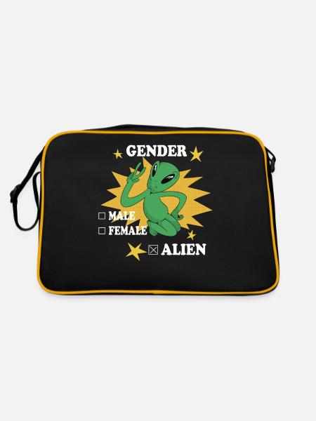 Gender Male Female Extraterrestrials - Retro Bag - black/gold - Back