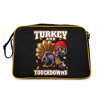 Turquie et Touchdowns Thanksgiving Football - Sac Retro - noir/or - Dos