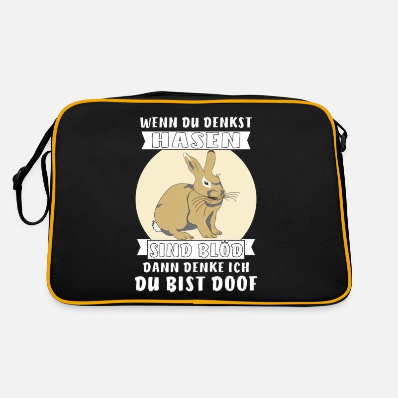 WENN DU DENKST HASEN SIND BLÖD DANN DENKE ICH Retro Tasche