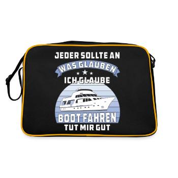 BOOT FAHREN TUT MIR GUT - Retro Tasche - Schwarz/Gold - Hinten