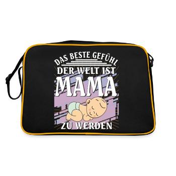 DAS BESTE GEFÜHL DER WELT IST MAMA ZU WERDEN - Retro Tasche - Schwarz/Gold - Hinten