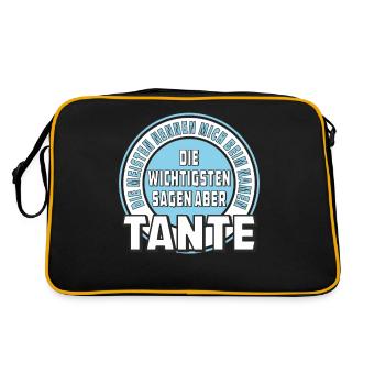 DIE WICHTIGSTEN SAGEN ABER TANTE - Retro Tasche - Schwarz/Gold - Hinten