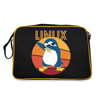 Linux Admin Cool Penguin Nerd Informatics - Retro Bag - black/gold - Back