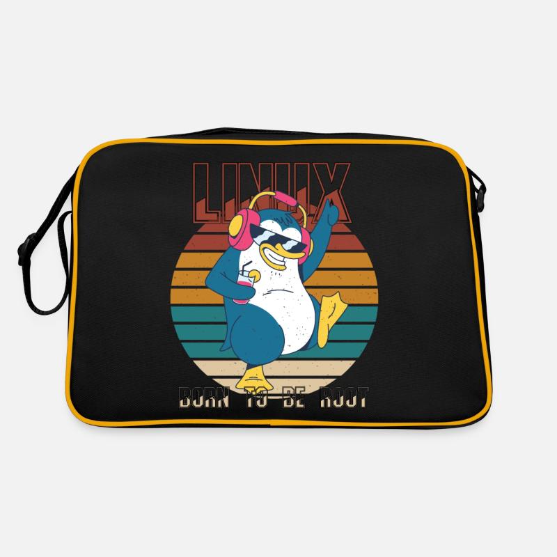Born To Be Root Party Linux Cool Penguin Nerd Prog Retro Bag
