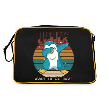 Geek Born To Be Root Linux Penguin Nerd Programmer - Retro Bag - black/gold - Back