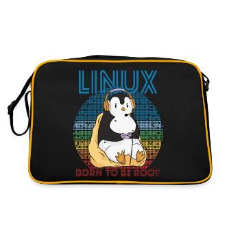 Gamer Root Retro Penguin Linux Nerd Programmer Gee - Retro Bag - black/gold - Back