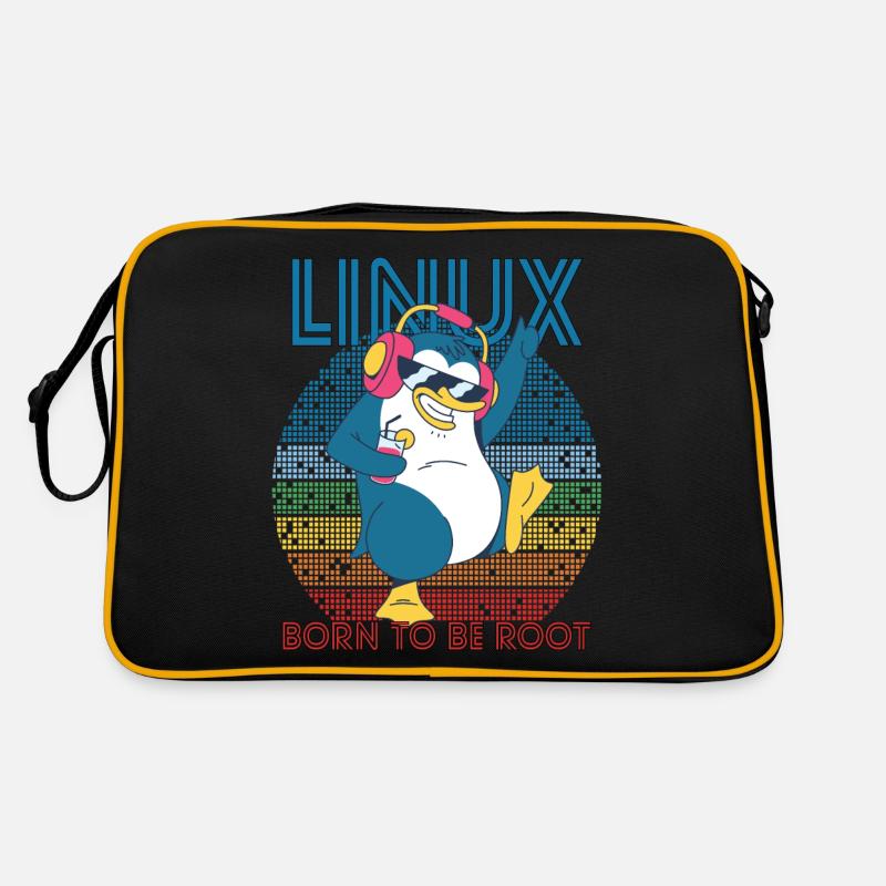 Root Party Penguin Retro Linux Cool Nerd Programme Retro Tasche