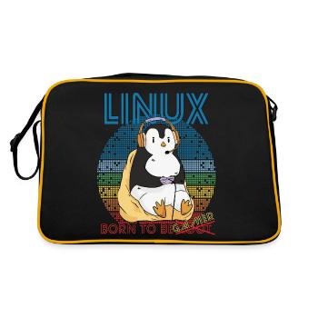 Gamer Linux Born To Be Root Geek Game Programmer A - Retro Bag - black/gold - Back