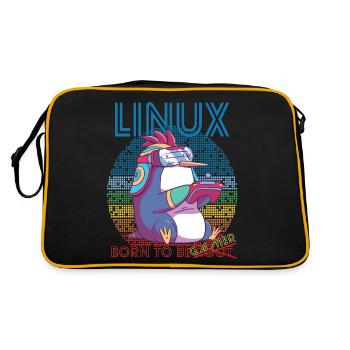 Linux Gamer Born To Be Root Geek Game Programmer A - Retro Bag - black/gold - Back
