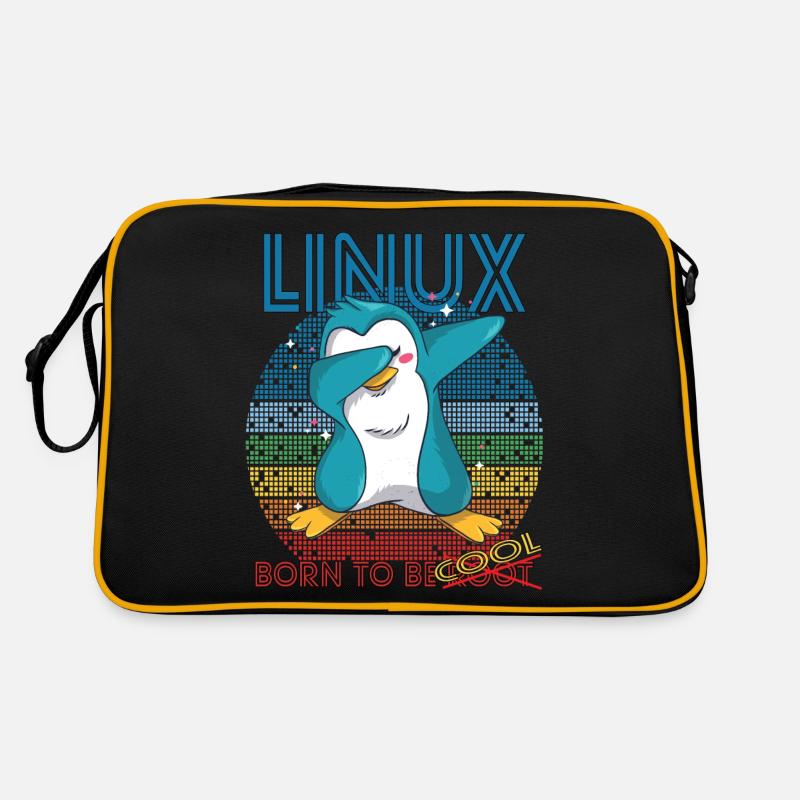 Linux Cool Born To Be Root Cute Penguin Geek Admin Sac Retro