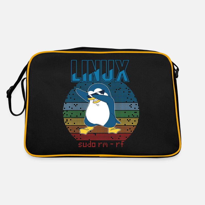 Linux sudo root geek admin pingouin nerd programmeur Sac Retro