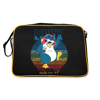 Linux Party Sudo Root Geek Admin Penguin Nerd Prog - Retro Bag - black/gold - Back
