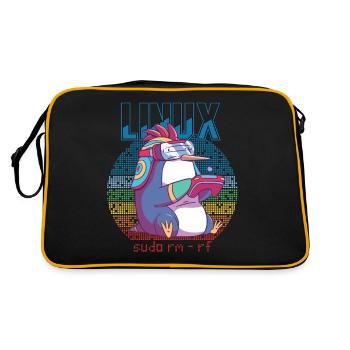 Linux Gamer Sudo Root Geek Admin Penguin Nerd Prog - Retro Bag - black/gold - Back