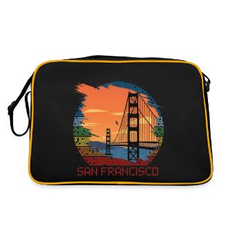 San Francisco Golden Gate Bridge en Californie Sun - Sac Retro - noir/or - Dos