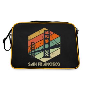 San Francisco Souvenir Californie Golden Gate Bri - Sac Retro - noir/or - Dos