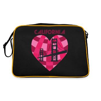 Cœur de San Francisco Golden Gate Bridge Calife d’amour - Sac Retro - noir/or - Dos