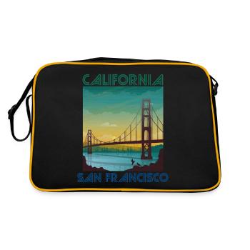 Californie San Francisco vacances Golden Gate Brid - Sac Retro - noir/or - Dos