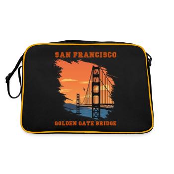 Golden Gate Bridge San Francisco Souvenir Californie - Sac Retro - noir/or - Dos