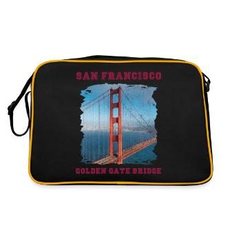 Golden Gate Bridge Souvenir San Francisco Californie - Sac Retro - noir/or - Dos
