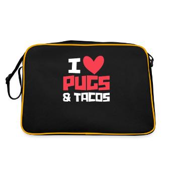 Carlin Tacos Chien Chien Ami Pet Cadeau - Sac Retro - noir/or - Dos