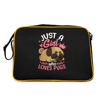 Carlin Chien Chien Ami Pet Pug Pug Pug Cadeau - Sac Retro - noir/or - Dos