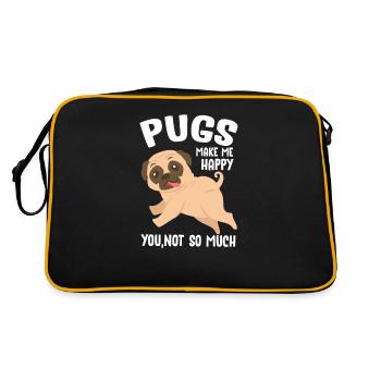 Carlin Chien Chien Ami Pet Pug Pug Pug Cadeau - Sac Retro - noir/or - Dos