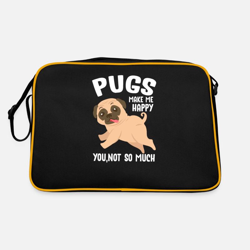 Mops Hund Hundefreund Haustier Möpse Pug Geschenk Retro Tasche