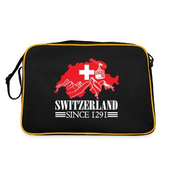 Carte de la Suisse depuis 1291 Drapeau suisse - Swiss Fans - Sac Retro - noir/or - Dos