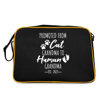 De grand-mère de chat à grand-mère humaine, Katzenoma - Sac Retro - noir/or - Dos