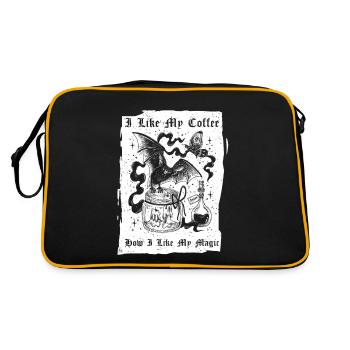 J’aime mon café comme j’aime ma magie, Witch Kaffee - Sac Retro - noir/or - Dos