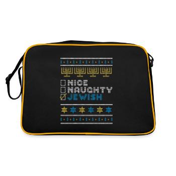 Nice Naughty Jewish, Hanukkah Jewish Sweater - Retro Bag - black/gold - Back